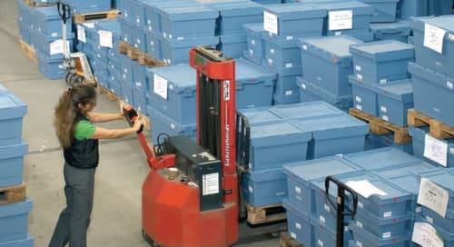 BITO Herbruikbare bak verzegelbaar, inhoud 22 l, Tweedelig scharnierdeksel