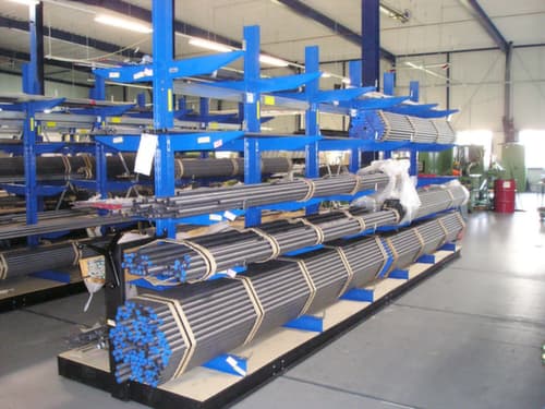 Draagarmstelling in middelzware uitvoering, eenzijdig - ontworpen voor plaatsing tegen een wand, hoogte 2500 mm, 6 niveaus