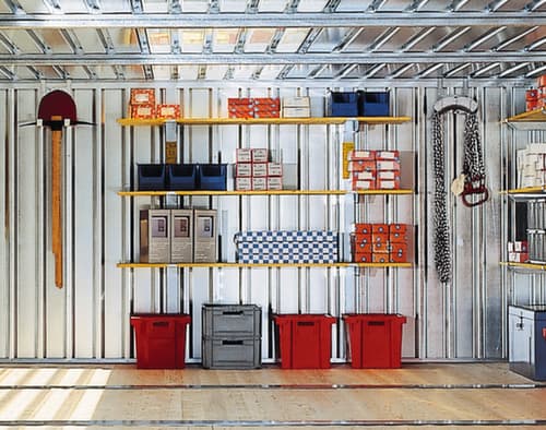 Säbu Gegalvaniseerde materiaalcontainer FLADAFI® met openslaande deur