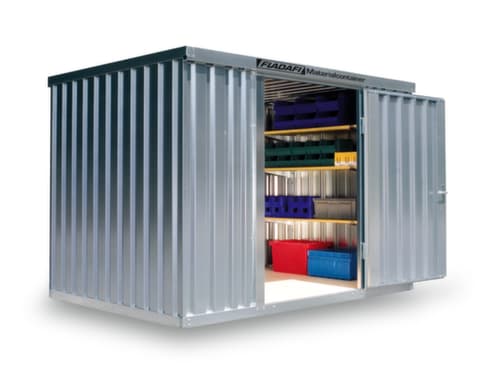 Säbu Gegalvaniseerde materiaalcontainer FLADAFI® met openslaande deur