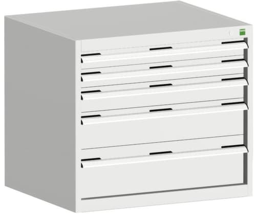 bott Ladekast cubio oppervlak 800 x 525 mm, 5 lade(n), RAL7035 lichtgrijs/RAL7035 lichtgrijs