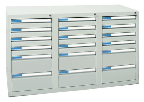 stumpf Ladekast ES 510, 18 lade(n), RAL7035 lichtgrijs/RAL7035 lichtgrijs