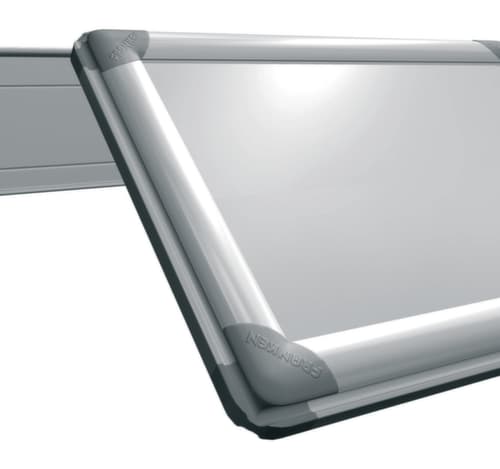 Franken whiteboard voor wandrailsysteem, hoogte x breedte 1200 x 2400 mm