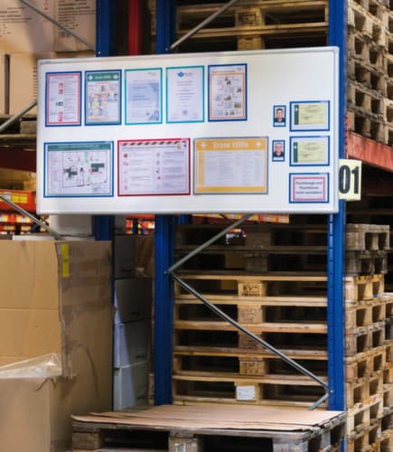 Franken whiteboard voor wandrailsysteem, hoogte x breedte 1200 x 2400 mm