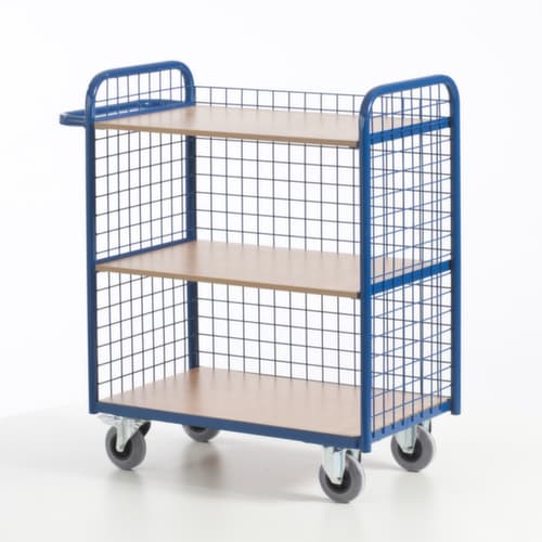 Rollcart Dossierwagen met 3 gaaswanden, draagvermogen 150 kg, 3 etages