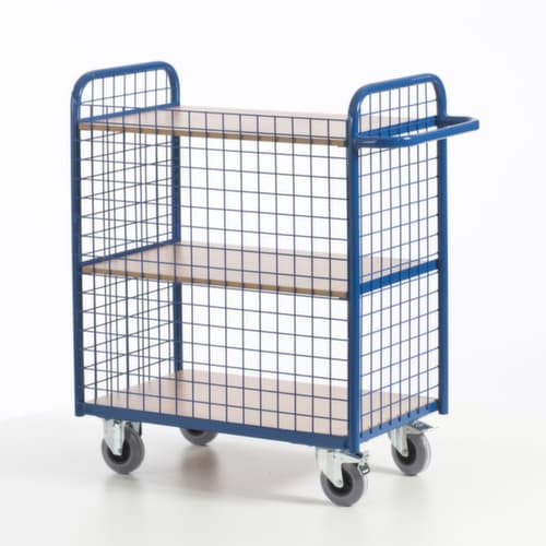 Rollcart Dossierwagen met 3 gaaswanden, draagvermogen 150 kg, 3 etages