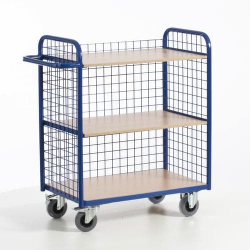 Rollcart Dossierwagen met 3 gaaswanden, draagvermogen 150 kg, 3 etages
