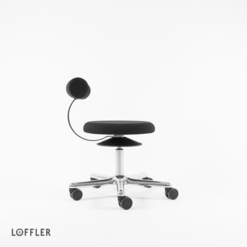 Löffler Kruk Aogo, zitting zwart, rollen