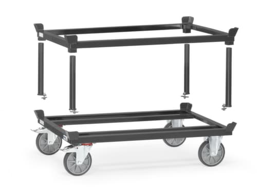fetra Opzetframe GREY EDITION voor palletonderstel, laadvlak lengte x breedte 1210 x 810 mm, hoogte 370 mm