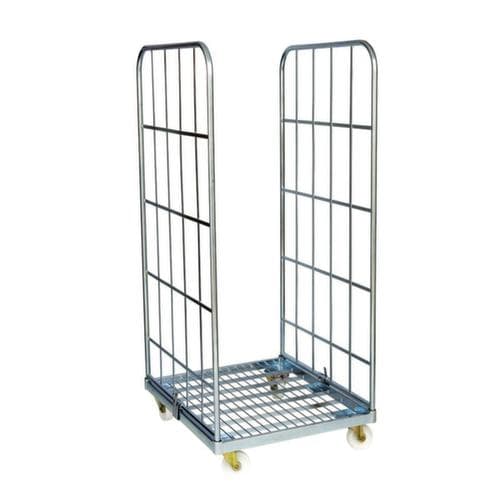 Rolcontainer met stalen platform