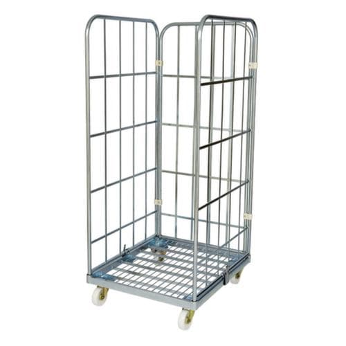 Rolcontainer met stalen platform