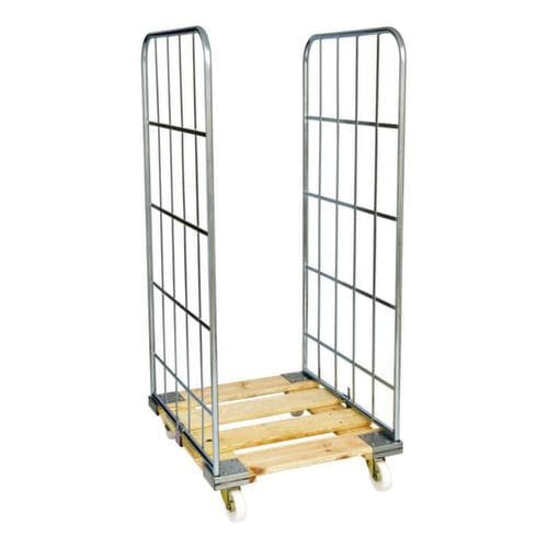 Rolcontainer met stalen platform