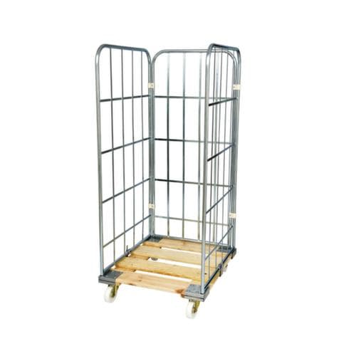 Rolcontainer met stalen platform
