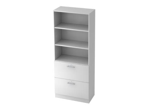 Combinatie-unit Sina met HR-uittrekelementen, 3 stellingvakken, breedte 800 mm, wit/wit