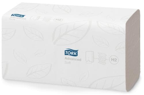 Tork 2-laags papieren handdoeken van gerecycled tissue met zigzag-vouw, cellulose