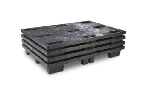 Kunststof stapelpallet met 9 voeten