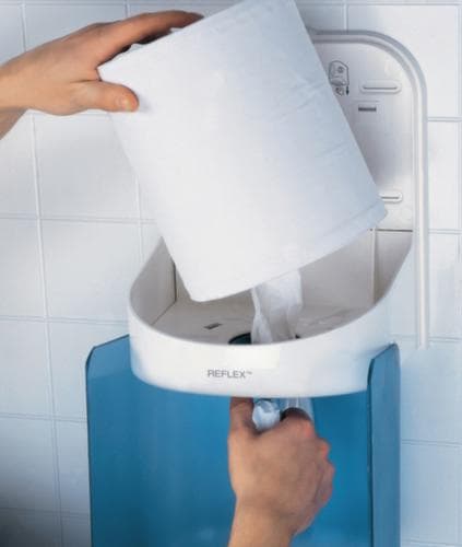 Tork Dispenser voor handdoekrollen, polycarbonaat, blauw/wit