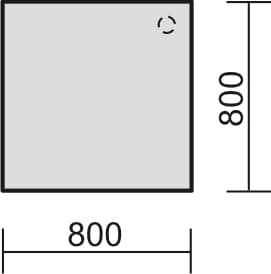 Gera Hoekig koppelelement voor bureau Milano 90° voor 4-voetonderstel, breedte x diepte 800 x 800 mm, plaat lichtgrijs