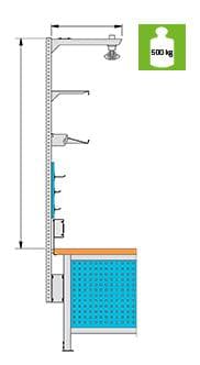 Staander voor werktafelconstructies, hoogte 1100 mm