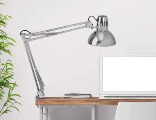 MAUL professionele bureaulamp MAULstudy chrome in retrodesign, chroom