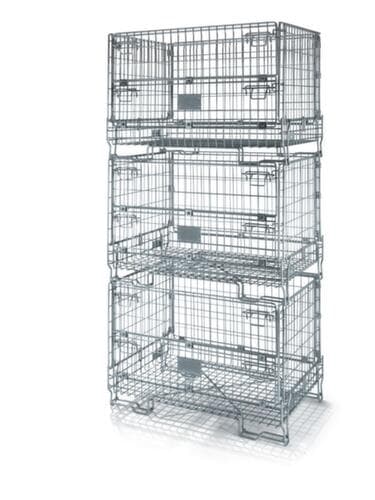 Vouwbare gaasboxpallet met uitneemklep, lengte x breedte 1198 mm x 805 mm