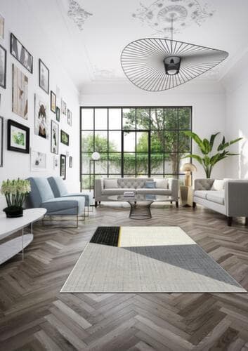 Paperflow Licht vloerkleed Canvas van meerkleurig garen