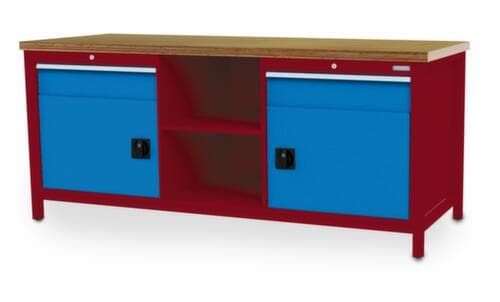 Bedrunka + Hirth Werkbank, 2 laden, 2 kasten, 2 legborden