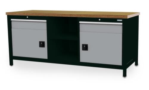 Bedrunka + Hirth Werkbank, 2 laden, 2 kasten, 2 legborden
