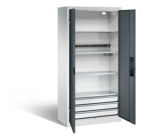 C+P Laadkast voor batterijen ERGO, RAL7035 lichtgrijs/RAL7016 antracietgrijs