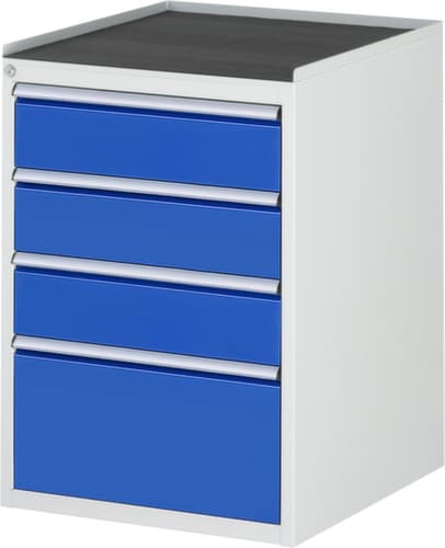 RAU Ladekast Serie 7000, 4 lade(n), RAL7035 lichtgrijs/RAL5010 gentiaanblauw