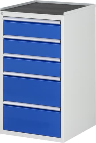 RAU Ladekast Serie 7000, 5 lade(n), RAL7035 lichtgrijs/RAL5010 gentiaanblauw