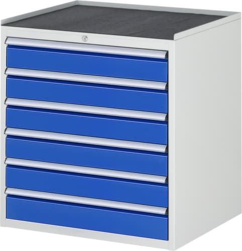 RAU Ladekast Serie 7000, 6 lade(n), RAL7035 lichtgrijs/RAL5010 gentiaanblauw