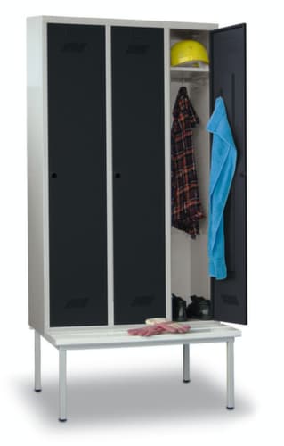 PAVOY Locker Basis met bank + 3 vakken, vakbreedte 400 mm