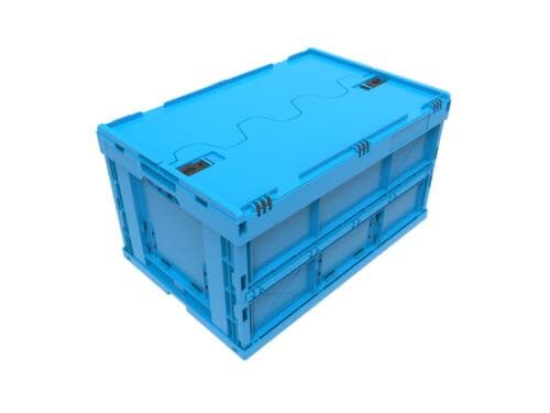 Walther Faltsysteme Vouwkrat, blauw, inhoud 66 l, klapdeksel