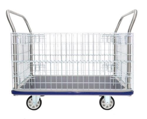 UDOBÄR draadgaaswagen met vier wanden met antislip laadvlak, draagvermogen 500 kg