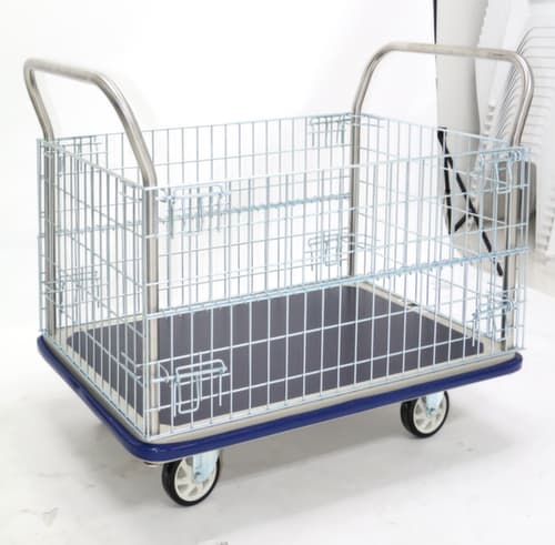 UDOBÄR draadgaaswagen met vier wanden met antislip laadvlak, draagvermogen 500 kg