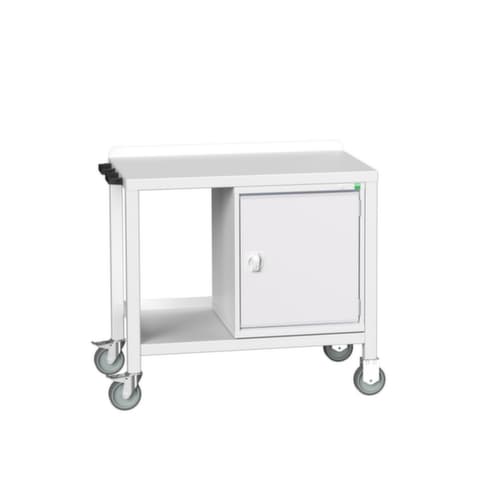 bott Mobiele werkbank verso, 1 kast, 1/2 legbord, 1 duwbeugel, RAL7035 lichtgrijs/RAL7035 lichtgrijs