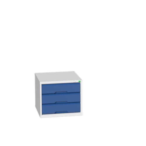 bott Ladekast verso, 3 lade(n), RAL7035 lichtgrijs/RAL5010 gentiaanblauw