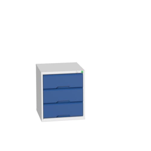 bott Ladekast verso, 3 lade(n), RAL7035 lichtgrijs/RAL5010 gentiaanblauw