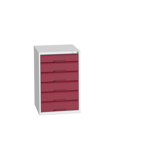 bott Ladekast verso, 6 lade(n), RAL7035 lichtgrijs/RAL3004 purperrood