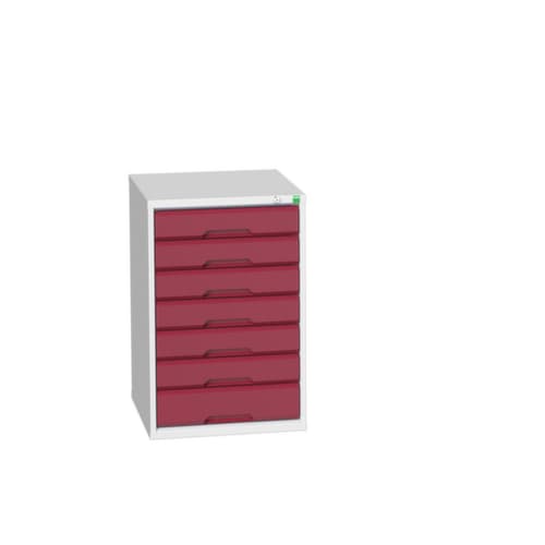 bott Ladekast verso, 7 lade(n), RAL7035 lichtgrijs/RAL3004 purperrood