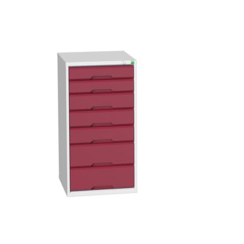 bott Ladekast verso, 7 lade(n), RAL7035 lichtgrijs/RAL3004 purperrood