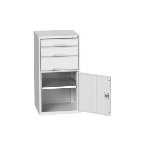 bott ladekast verso met openslaande deur, 3 lade(n), RAL7035 lichtgrijs/RAL7035 lichtgrijs