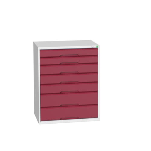 bott Ladekast verso, 7 lade(n), RAL7035 lichtgrijs/RAL3004 purperrood