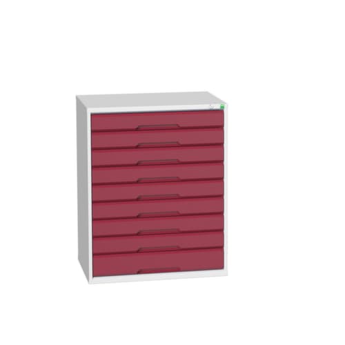 bott Ladekast verso, 9 lade(n), RAL7035 lichtgrijs/RAL3004 purperrood