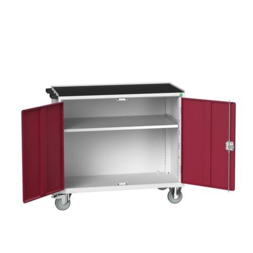 bott Mobiele werkbank verso, 1 kast, RAL7035 lichtgrijs/RAL3004 purperrood