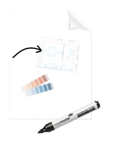 Legamaster Clearboard-folie Magic-Chart, hoogte x breedte 600 x 800 mm