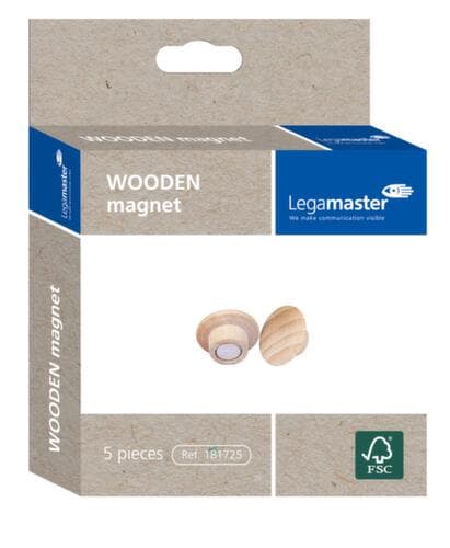 Legamaster Magneet WOODEN, natuur, Ø 25 mm