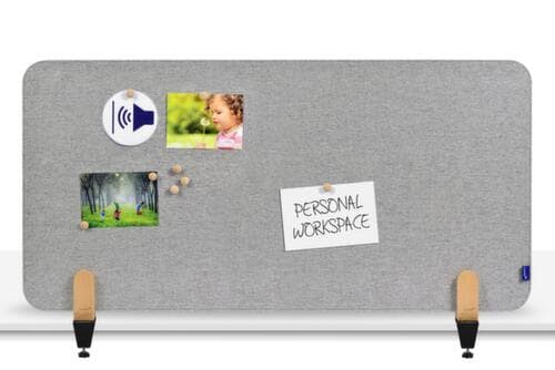 Legamaster Geluiddempende tafelscheidingswand ELEMENTS, hoogte x breedte 600 x 1200 mm, wand grijs