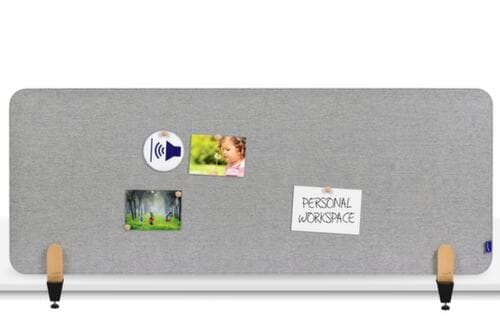 Legamaster Geluiddempende tafelscheidingswand ELEMENTS, hoogte x breedte 600 x 1600 mm, wand grijs
